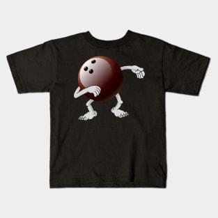 Funny dabbing bowling ball Kids T-Shirt